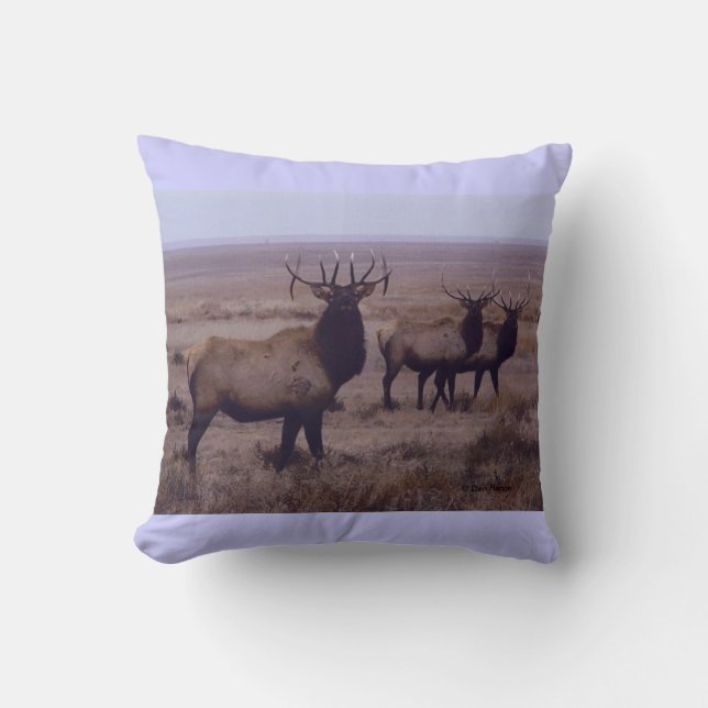 E19 Bull Elk Double Drop Tines Cushion (Front)