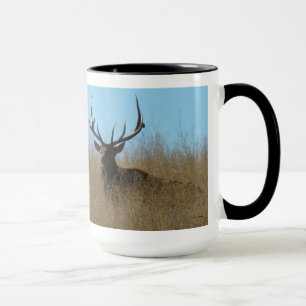 E26 Bull Elk Laying in the Weeds Mug