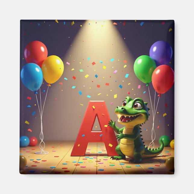 E4MA Kids Collection: Alligator Andy - Celebration Magnet (Front)