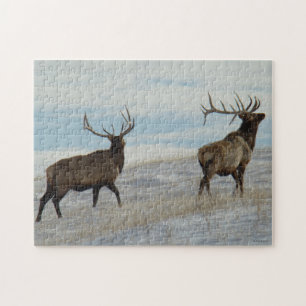 E57 Bull Elk Lucky 13 Bull Jigsaw Puzzle