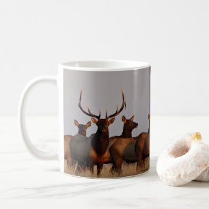 E66 Bull Elk and Cows Coffee Mug