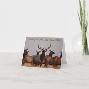 E66 Bull Elk and Cows Holiday Card