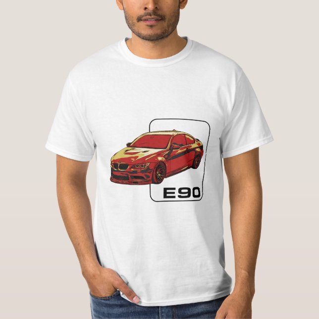 E90 M3 BMW Design - Red T-Shirt (Front)