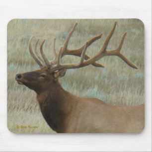 E9 Bull Elk in Velvet Head and Shoulders Mouse Mat