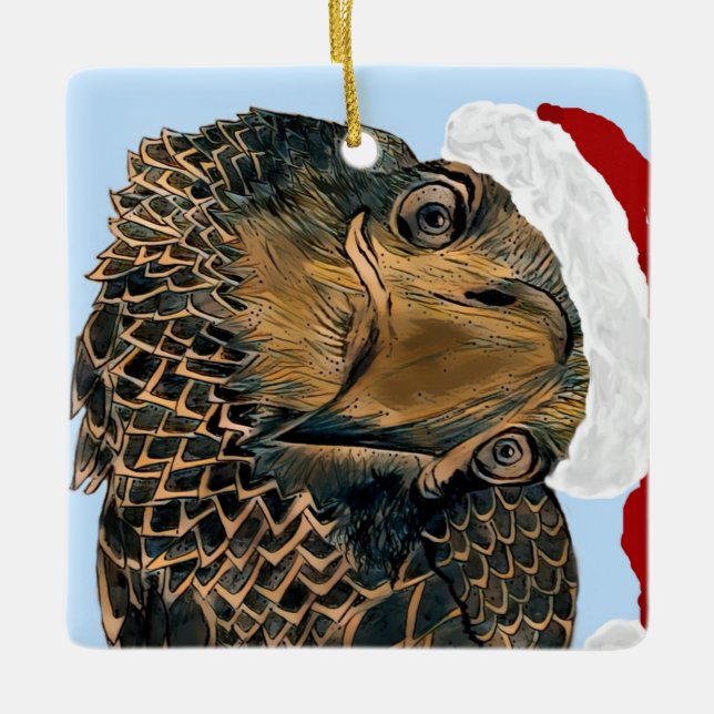 E9 says Who Is That? Christmas Ornament dark tone (Front)