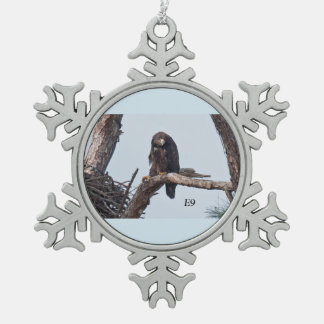 E9 snowflake snowflake pewter christmas ornament