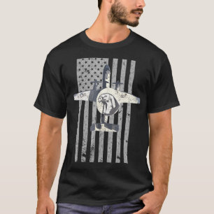 E 2 Hawkeye Military Aeroplane Retro Vintage Flag T-Shirt