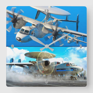 E-2 HAWKEYE SQUARE WALL CLOCK