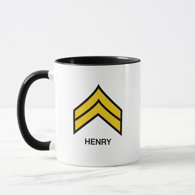 E-4 Corporal US Army Rank Mug (Left)