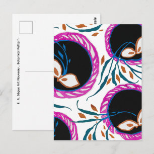  E. A. Séguy Art Nouveau , Botanical Pattern   Postcard
