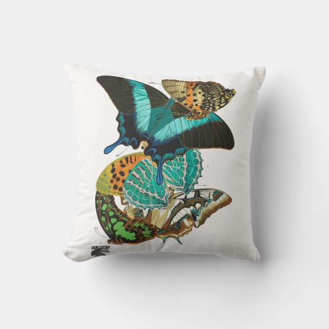 E.A. Séguy Vintage Butterflies Illustration Cushion (Front)
