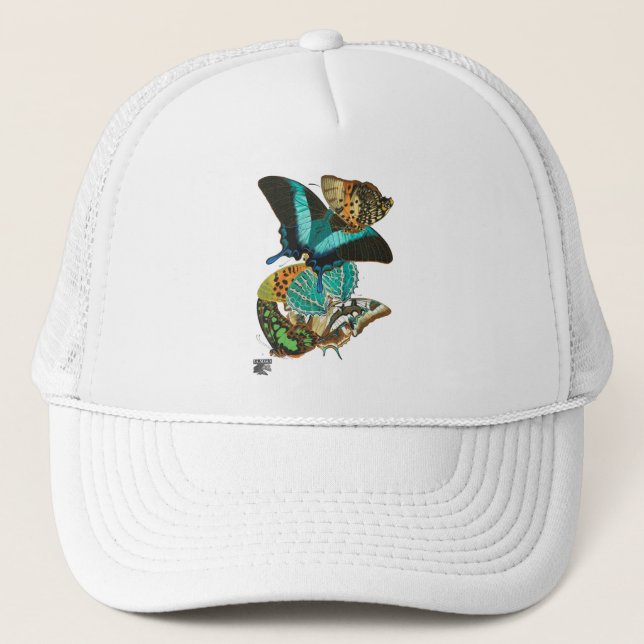 E.A. Séguy Vintage Butterflies Illustration Trucker Hat (Front)