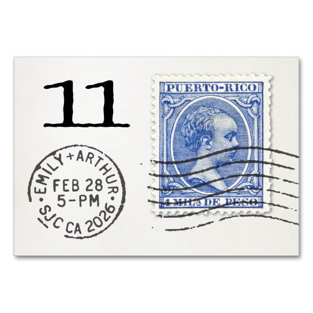 E&A Wedding Reception Table Card 11 Puerto Rico (Back)