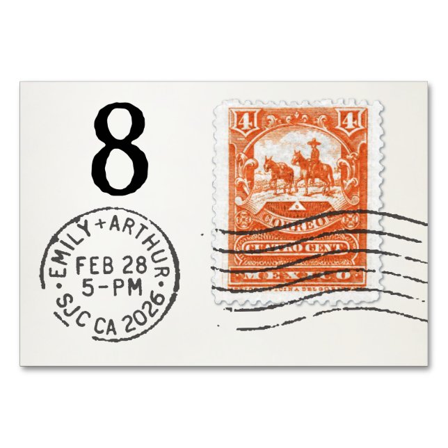 E&A Wedding Reception Table Card 8 Mexico (Back)