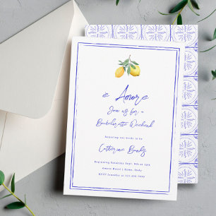 È Amore Italian Bachelorette Party Invitation