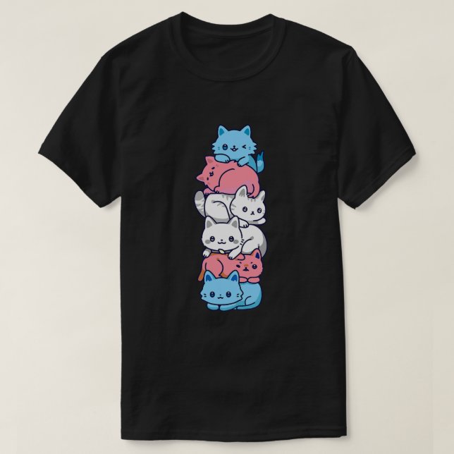 E:\AnhgocUpZZ\Transgender Pride Cat LGBT Trans Fla T-Shirt (Design Front)