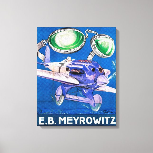 E.B. Meyrowitz Flying Goggles Advertisement Canvas Print (Front)