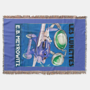 E.B. Meyrowitz Flying Goggles Advertisement Throw Blanket