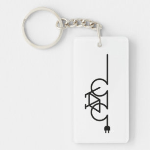 E bicycle charging point loader symbol. Acculader Key Ring