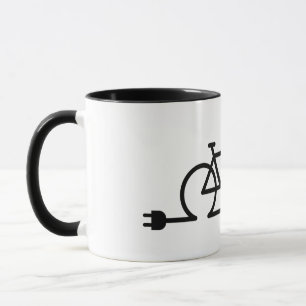E bicycle charging point loader symbol. Acculader Mug
