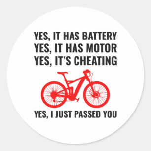 E-Bike Electric Bike E-Cyclist Bicycling Bicycle Classic Round Sticker