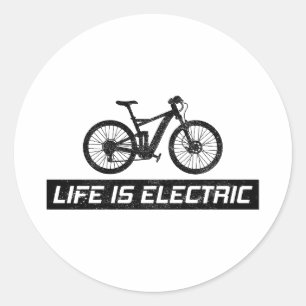 E-Bike Electric Bike E-Cyclist Bicycling Bicycle Classic Round Sticker