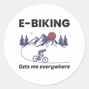 E-Bike Electric Bike E-Cyclist Bicycling Bicycle Classic Round Sticker