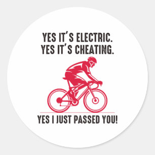 E-Bike Electric Bike E-Cyclist Bicycling Bicycle Classic Round Sticker