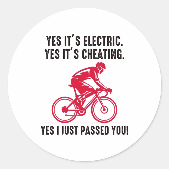 E-Bike Electric Bike E-Cyclist Bicycling Bicycle Classic Round Sticker (Front)