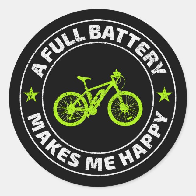E-Bike Electric-Bike E-Cyclist Bicycling  Classic Round Sticker (Front)