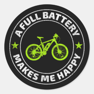 E-Bike Electric-Bike E-Cyclist Bicycling Classic Round Sticker