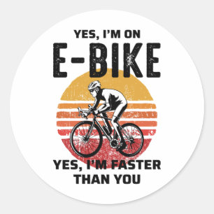 E-Bike Electric-Bike E-Cyclist Bicycling  Classic Round Sticker