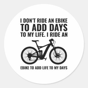 E-Bike Electric-Bike E-Cyclist Bicycling  Classic Round Sticker