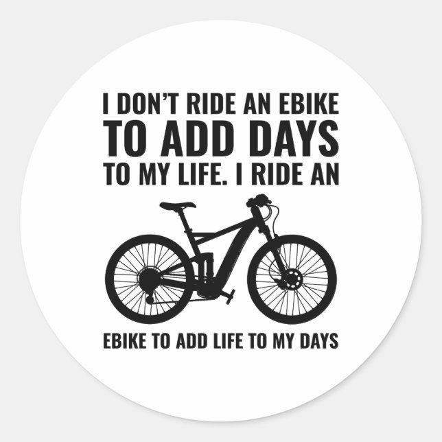 E-Bike Electric-Bike E-Cyclist Bicycling  Classic Round Sticker (Front)