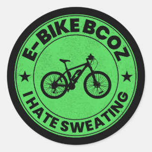 E-Bike Electric-Bike E-Cyclist Bicycling Classic Round Sticker