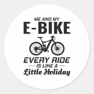 E-Bike Electric-Bike E-Cyclist Bicycling  Classic Round Sticker