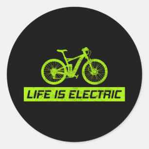 E-Bike Electric-Bike E-Cyclist Bicycling Classic Round Sticker