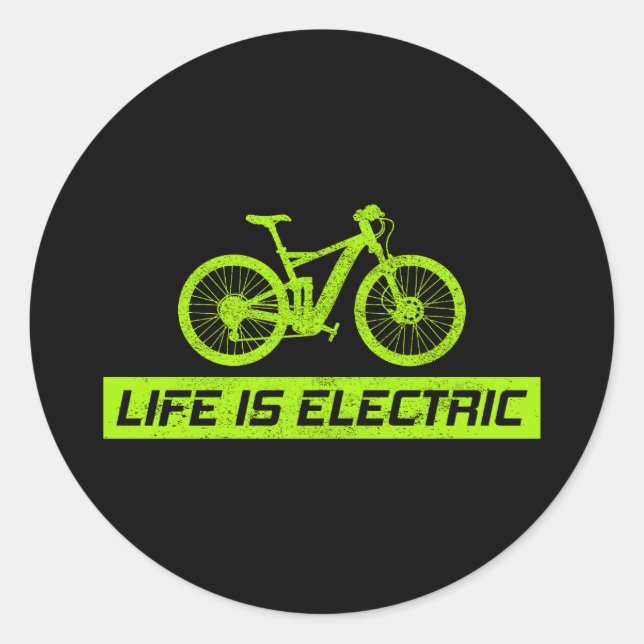 E-Bike Electric-Bike E-Cyclist Bicycling  Classic Round Sticker (Front)