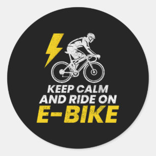 E-Bike Electric-Bike E-Cyclist Bicycling Classic Round Sticker