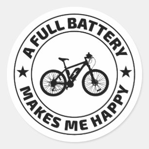 E-Bike Electric-Bike E-Cyclist Bicycling Classic Round Sticker