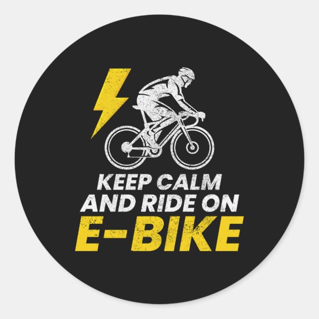 E-Bike Electric Bike E-Cyclist Bicycling Cyclist Classic Round Sticker (Front)