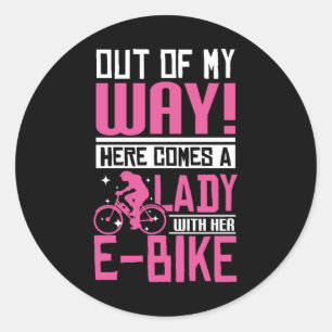 E-bike Lady Classic Round Sticker