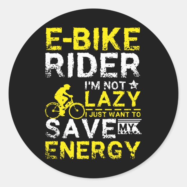E-bike Saving My Energy Classic Round Sticker (Front)
