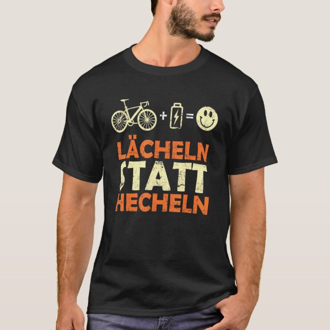 E Bike  Saying Smile Instead Of Panting Ebike Bicy T-Shirt (Front)