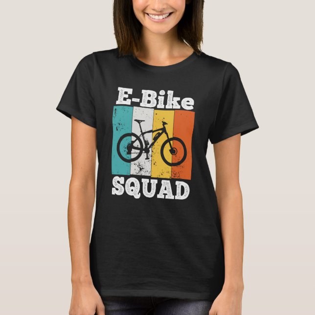 E Bike Squad EBike Team E Biking Retro E Bike T-Shirt (Front)