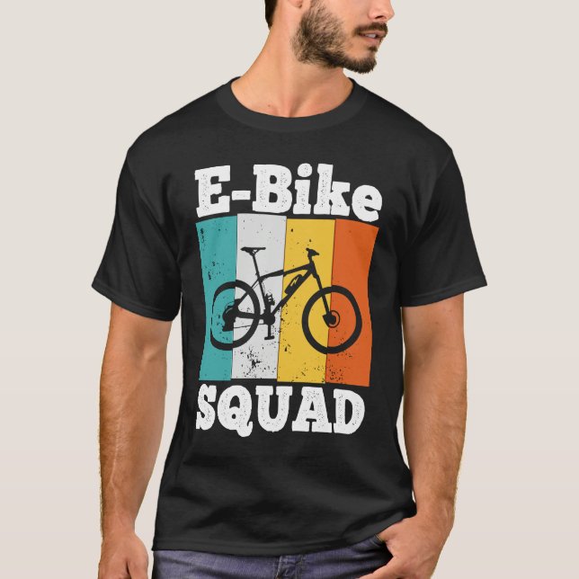 E Bike Squad  EBike Team E Biking Retro E Bike T-Shirt (Front)