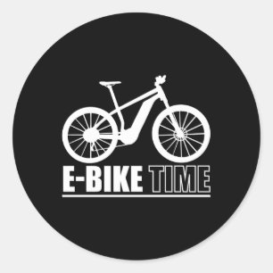 E-Bike Time Electric Bicycle Classic Round Sticker