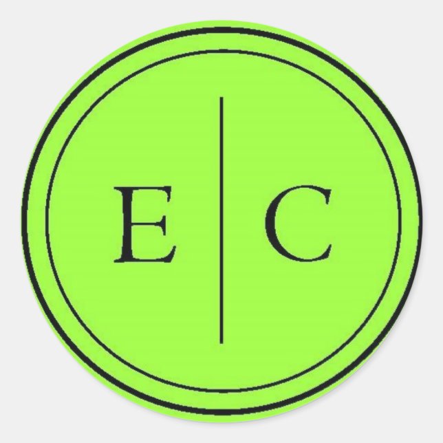 E/C Monogram Lime Green Sticker (Front)