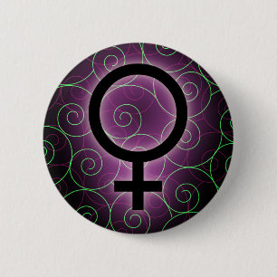 E-card for international women's day 6 cm round badge