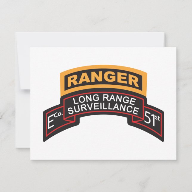 E Co 51st Infantry LRS Scroll, Ranger Tab (Front)